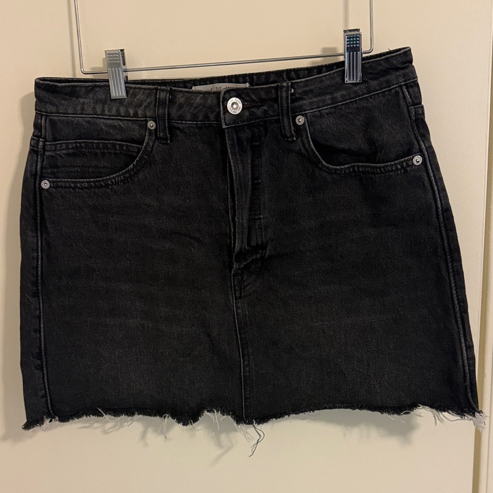 Free People Black Denim Cutoff Skirt - size 30